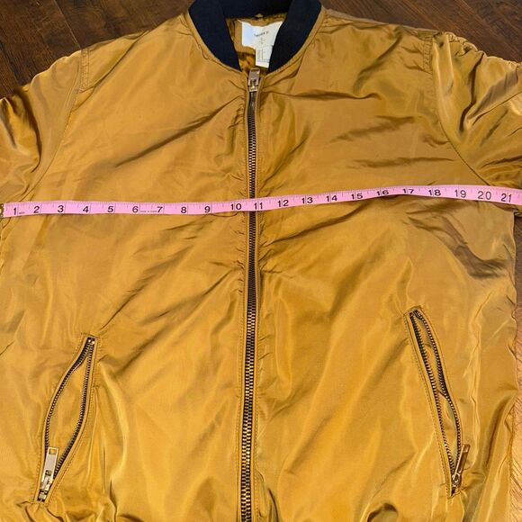 Forever 21 Mustard Yellow Bomber Jacket Satin Lined Oversized Small - Picture 5 of 11